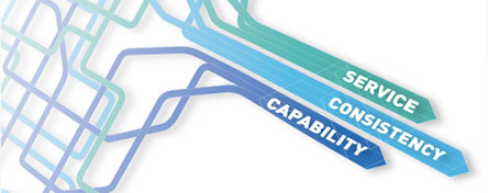 the words service, consistency and capability